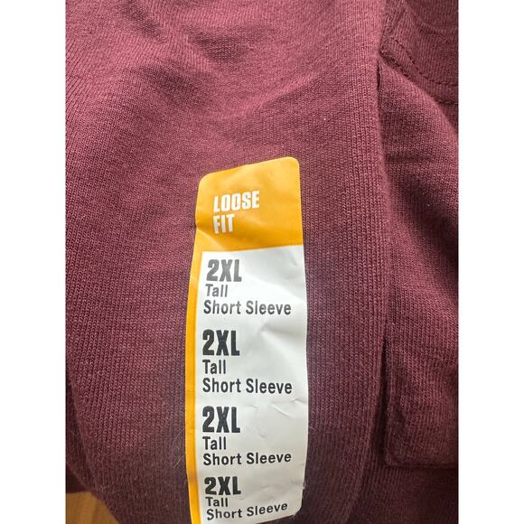 Carhartt Maroon Men’s Loose Fit Heavy Weight Short Sleeve Pocket T-Shirt 2XL - Picture 5 of 7
